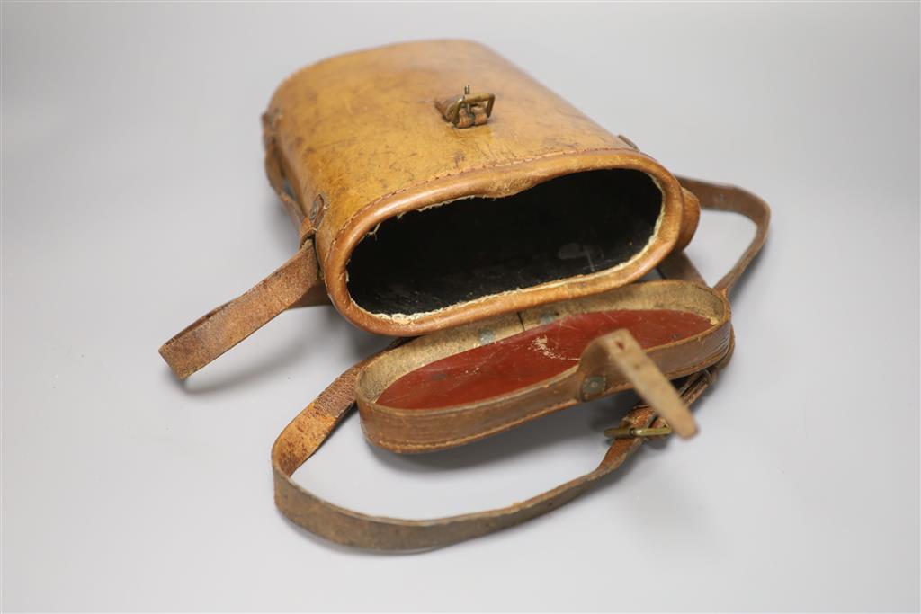 A pair of Bino Prism Mark IV x 7 register number 49604 WW2 binoculars in leather case
